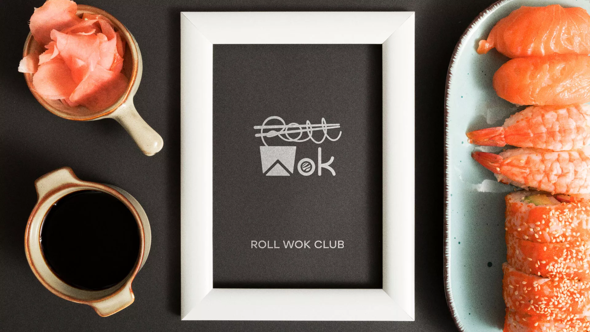 Разработка логотипа суши-бара «Roll Wok Club» в Дзержинском