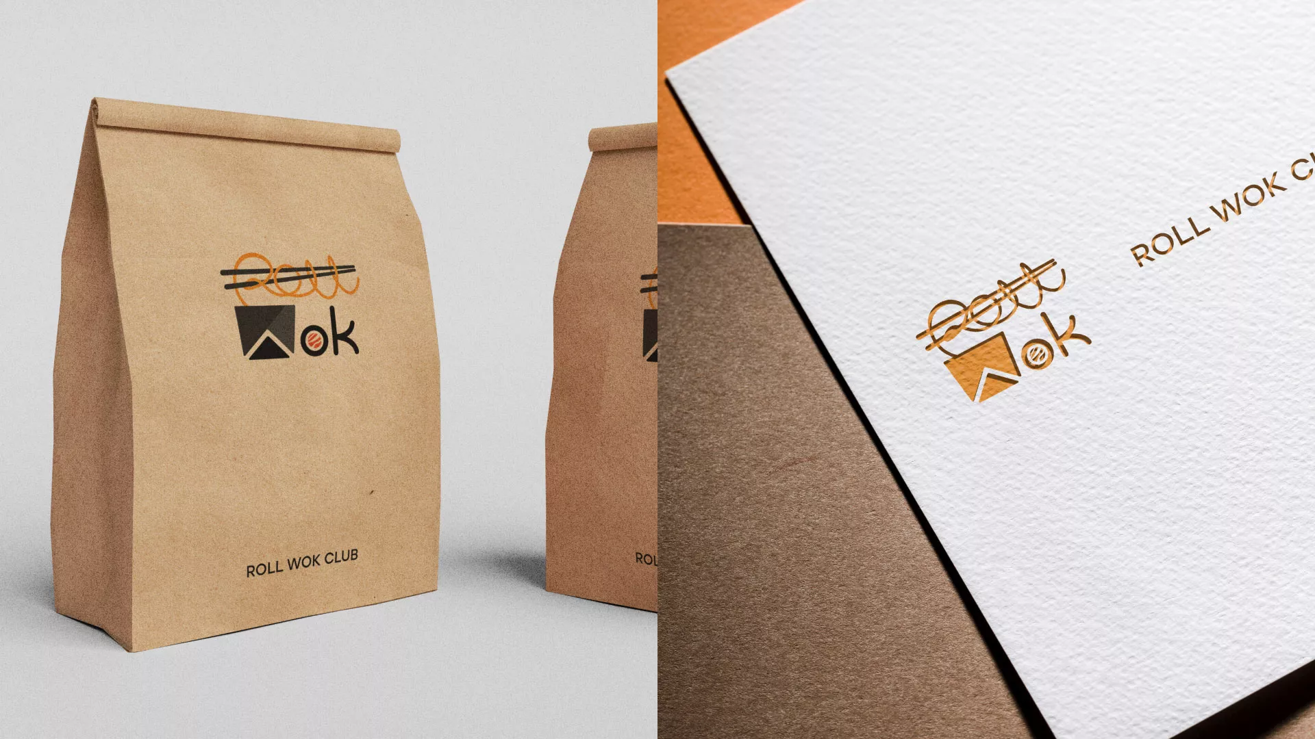 Разработка логотипа суши-бара «Roll Wok Club» в Дзержинском