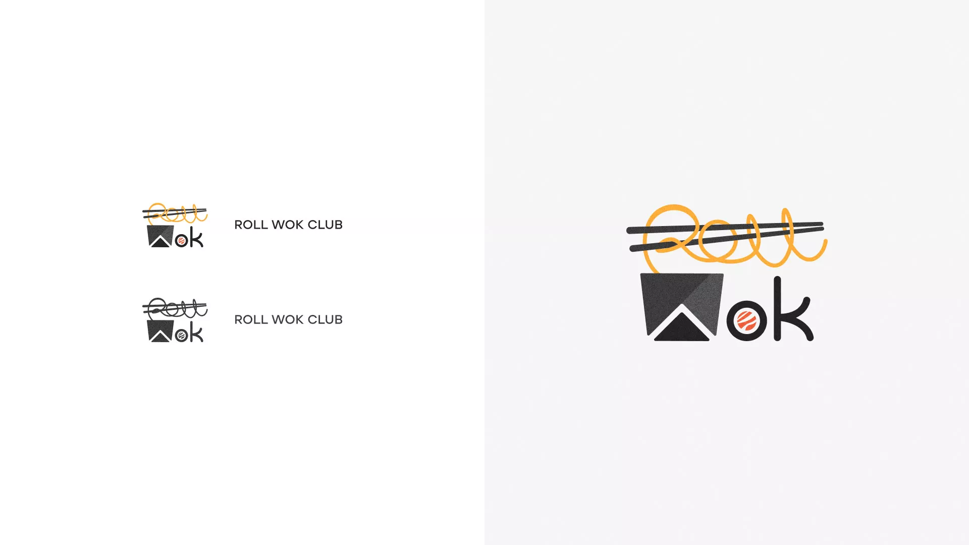 Разработка логотипа суши-бара «Roll Wok Club» в Дзержинском